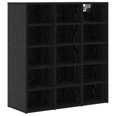 Shoe Cabinet with Shelf Black Oak Effect 77.5 X 30 X 83.5 Cm