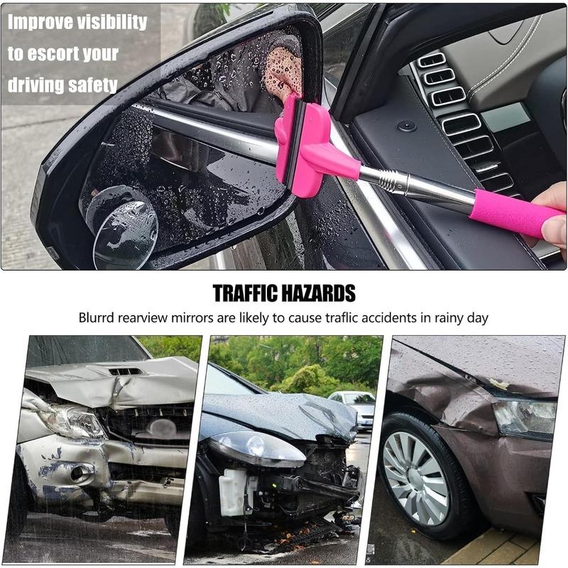 1pc Car Window Mini Squeegee, Portable Tiny Car Side Mirror Squeegee Retractable Car Windshield Wiper for Car