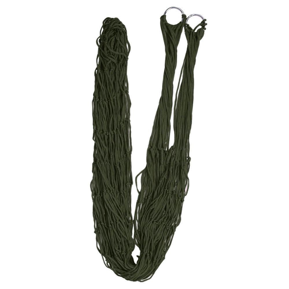 

Strong Load-Bearing Capacity Nylon Mesh Hammock Colorful Swing Hanging Rope Hammock Hiking темно-зелений колір