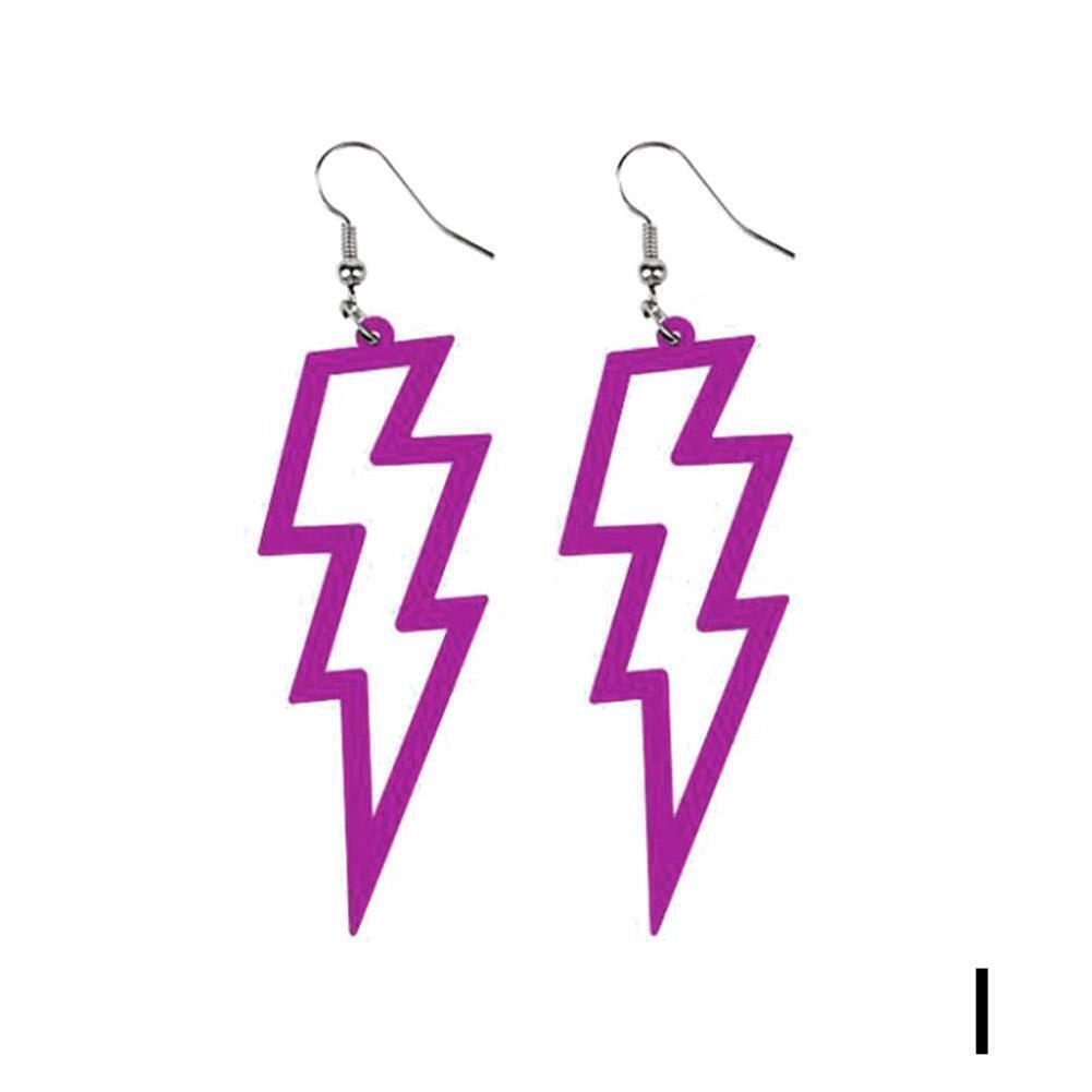 NEON Flash Earrings Funky Kitsch 80s90s Punk Rock Bolt NEW Gifts Retro N4K2