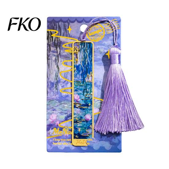 Elegant Reading Bookmark Metal Bookmarks with Tassel, Hollow Out Oil Painting Theme Book Decorative Page Mark, Accessory for Lovers, Women, Teachers,