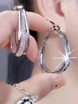 Mesh Kristal Oorclips Mode Oorbellen