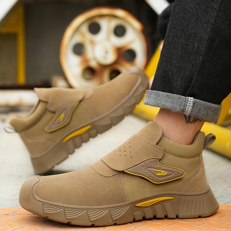 Industrial Men Rubber Steel Toe Safety Shoes Breathable Walking Style Work Shoes Anti-Smashing