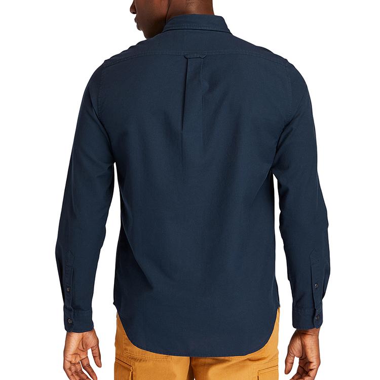 Timberland Outdoor Casual Oxford Breathable Solid Long Sleeve Shirt Men shirts Deep-Sapphire-Blue A2ES5-Z16