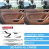 For Porsche 992 911 -2024 Carbon Fiber Door Handle Door Armrest Door Lock Interior Car Accessories Soft Cover Tuning Sticker