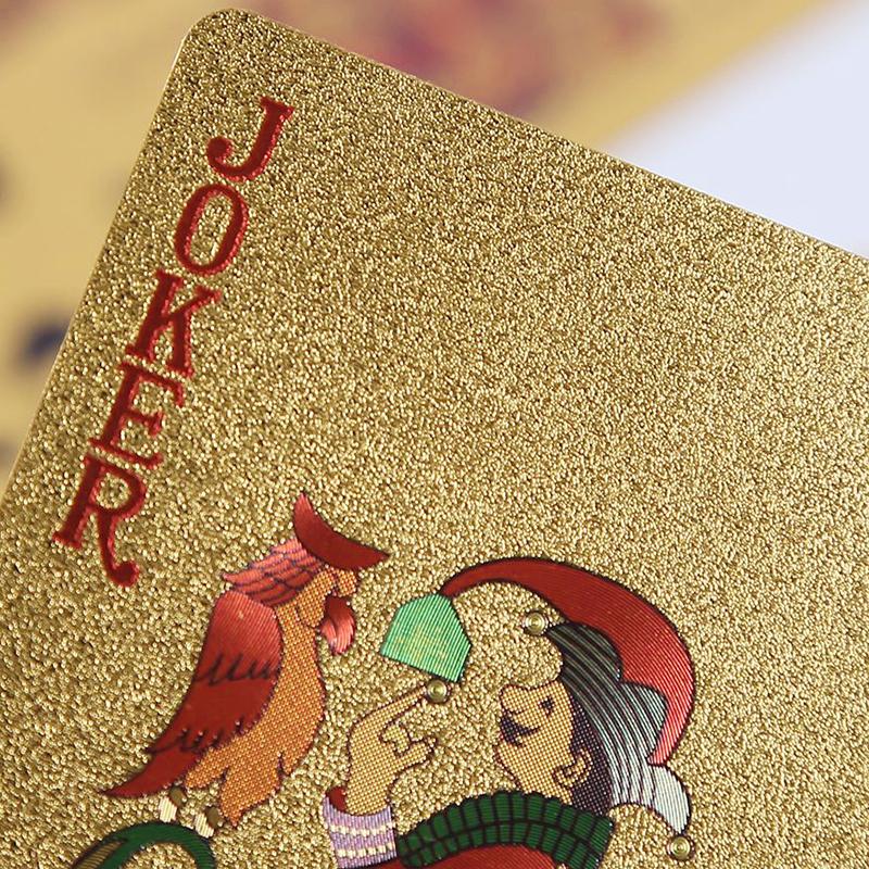 Zlaté pokerové hrací karty Stolní hry Dítě Děti Hračky Dětská hračka Zlatý balíček Karetní hra Sada PVC Vodotěsné Sběratelské Popularita