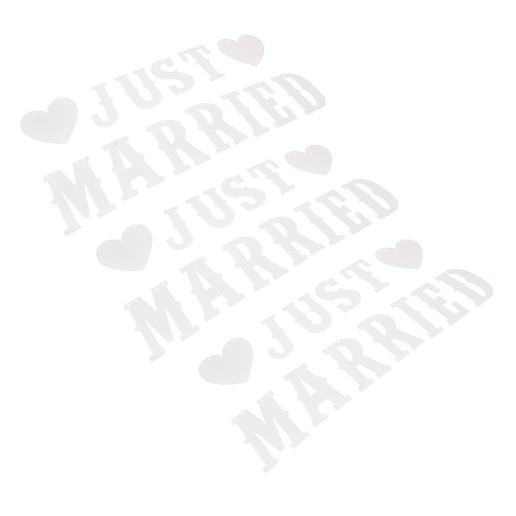 Just Married Banners Multi Purpose Simple Using Cute Design Complete Tools Wedding Decorations Banners for Parties