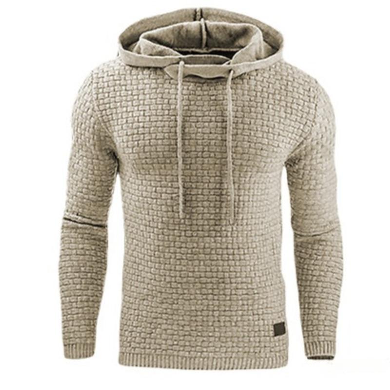 Autumn and Winter New Men's Jacquard Sweatshirt Long Sleeve Hoodie Warm Color Hooded Sports Jacket
