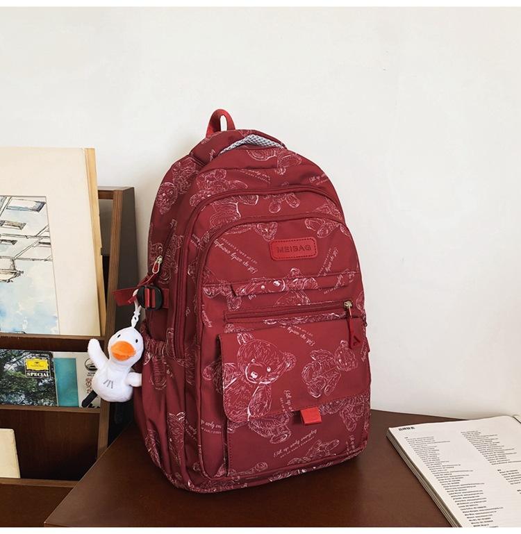 

Молодший шкільний рюкзак з принтом червоний