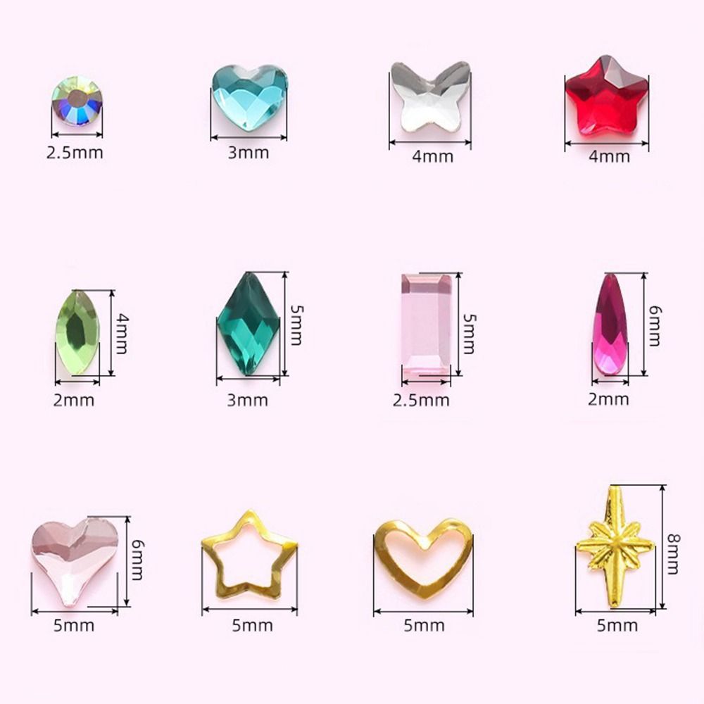 Dental Tooth Gems Diamond Dental Jewelry Crystal Diamond Ornament DIY Tools with Self-adhesive Box Denture Acrylic