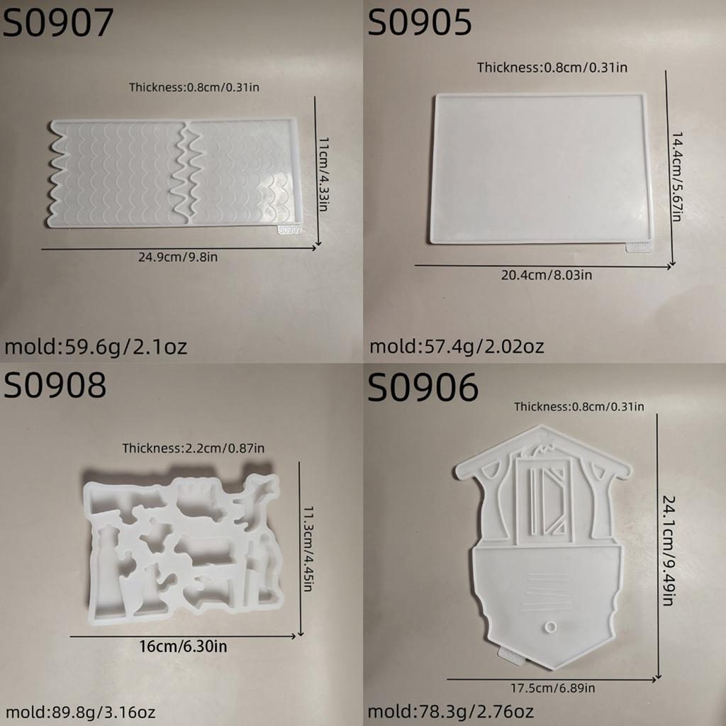 Flexible Silicone Mold Nativity House Decoration Making Mould Temperature Resistant Gypsum Mould for Desk Ornament