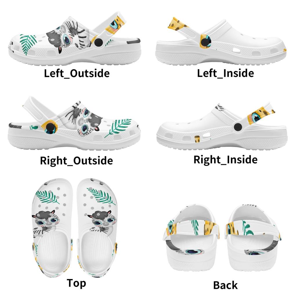 Adult Unisex Allover Printed EVA Clogs Breathable Lightweight Slip On Casual Shoes Soft Sole Summer Sandals Daily Walking