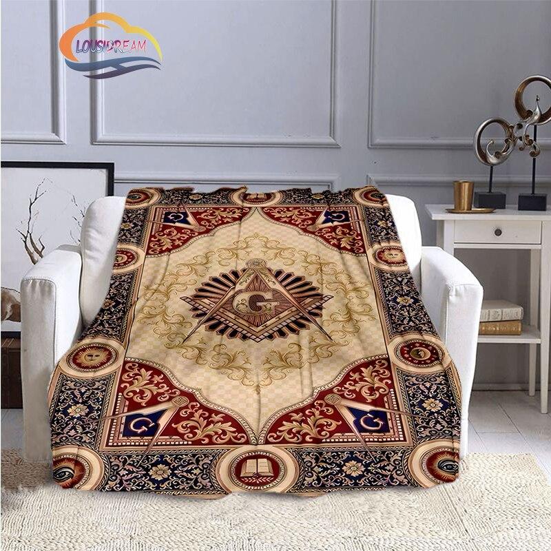 The Freemasons Blanket Freemasonry Series Flannel Cashmere Blanket Masonic Fluffy Blanket All Seeing Eye Printing Pattern Blanke