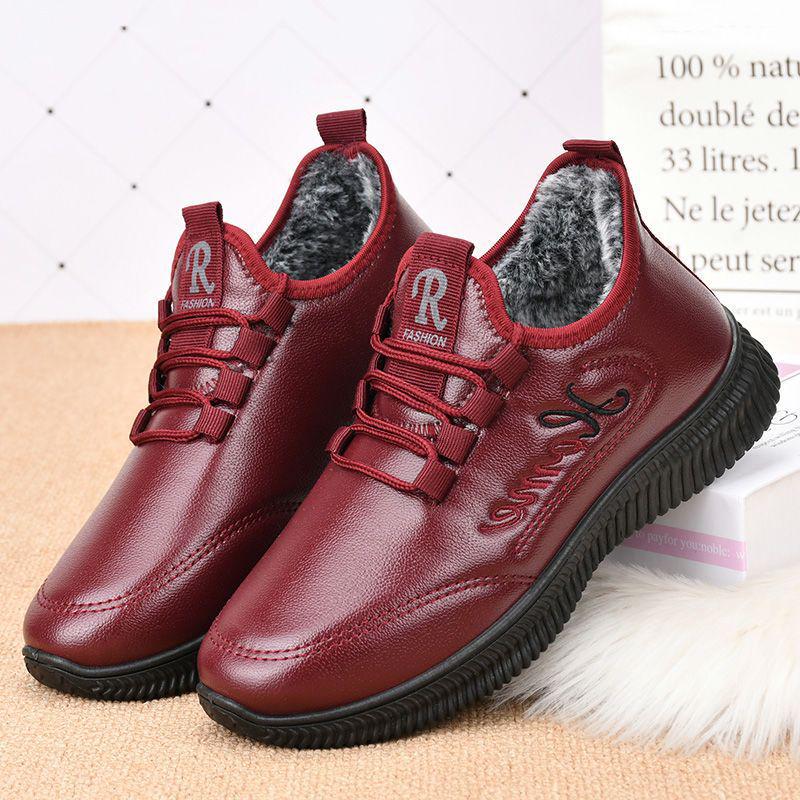 Women's Waterproof Non-slip Winter Boots - Warm Velvet-lined, Flat Bottom, Mid-Aged & Short