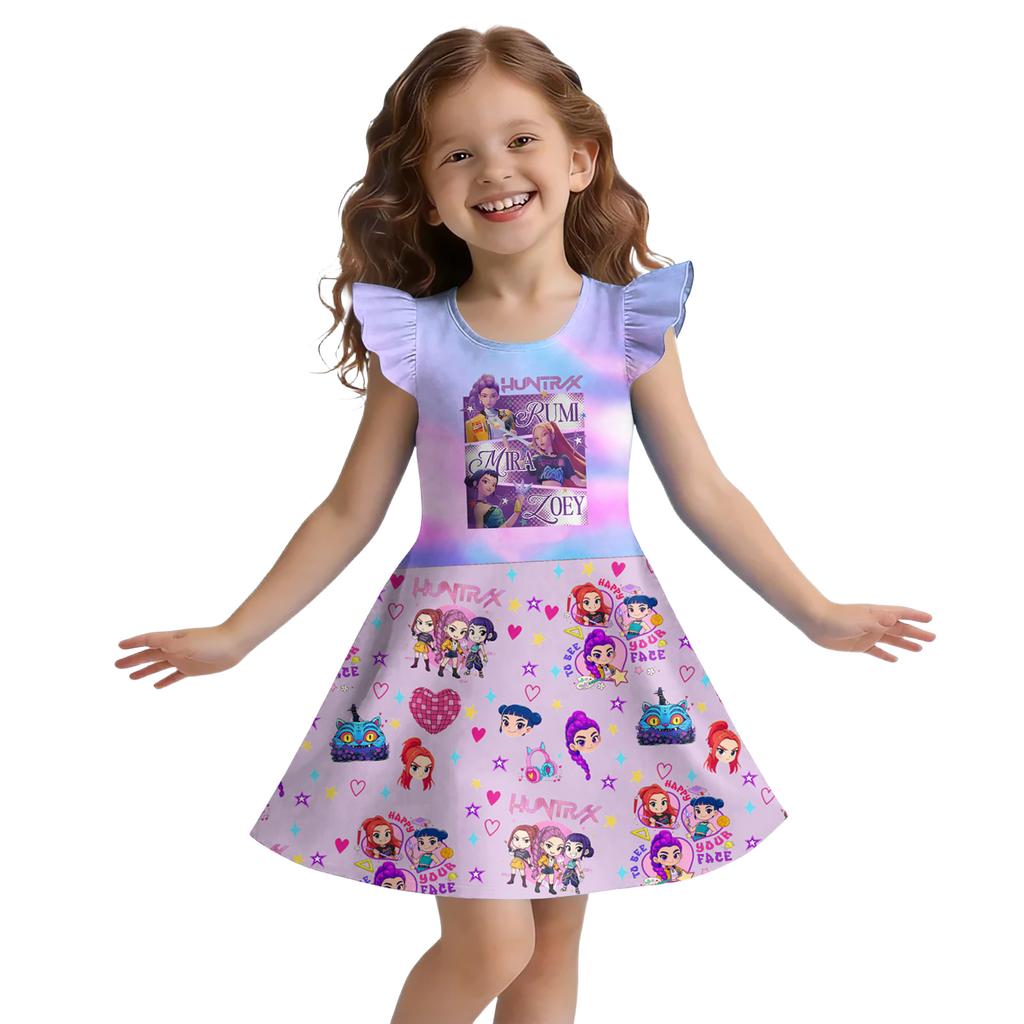 Children's Sleeveless U-neck Summer A-line Floral Casual Holiday Dress