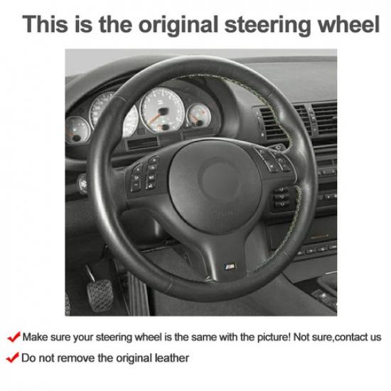 For BMW M3 2001-2003 46 E39 330i 540i 525i Hand Sewing Car Steering Wheel Cover