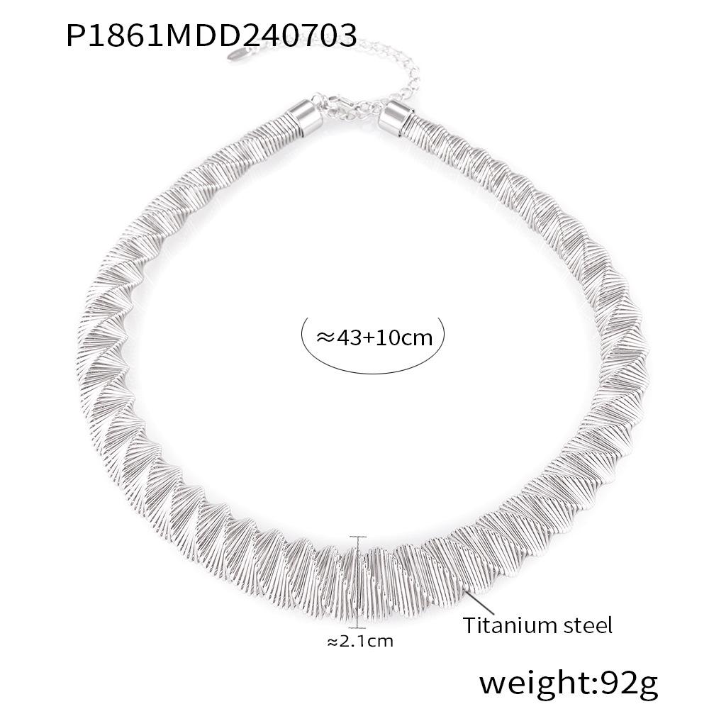 

Минималистичное геометрическое ожерелье из титановой стали с золотым покрытием - европейский и американский хип-хоп стиль