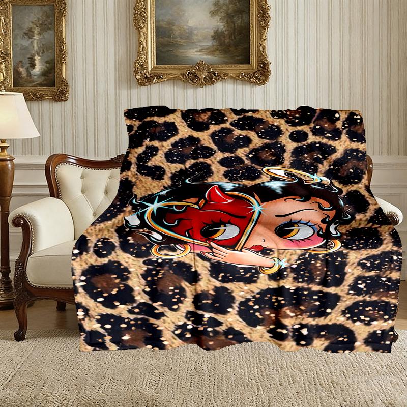 1pc Snug Betty Boop Blanket, Lightweight & Durable Print Blanket, Perfect for Home, Couch, Bed, Picnic, Travel, Office