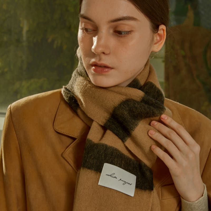 White Project STRIPE PATTERN VIRGIN WOOL MUFFLER [4COLOR]