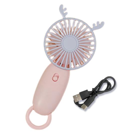 Animal Horn Mini Handheld Fan with Hanging Loop Speed Adjustable Cat Ears Cooling Fan Quiet Summer Travel Outdoor Portable Personal Fan