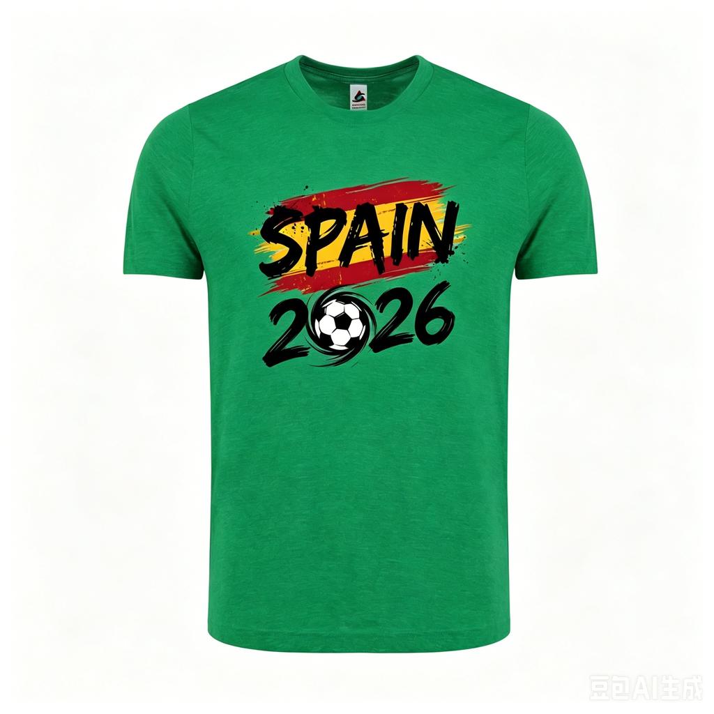 Spain 2026 Patriotic Soccer Fan TShirt Spanish Flag Inspired Print Shirt Men Crewneck Cotton Short Sleeve Soccer Part Supplies