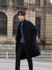 Hochwertiger Herren-Mittellanger Mantel aus 100% Wolle - Beidseitig, Schlichtes Design für Herbst/Winter