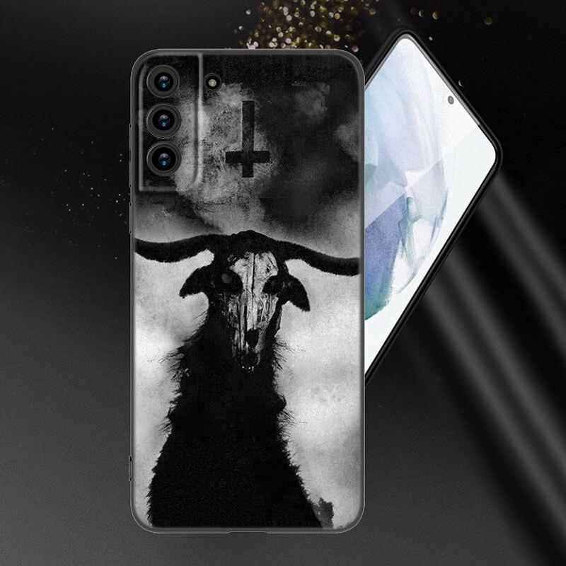 Pouzdro na telefon Satanic Scary Skull pro Samsung Galaxy S20 S21 FE S22 Ultra S10 Lite S10E S9 S8 Plus S7 Edge měkký TPU černý kryt