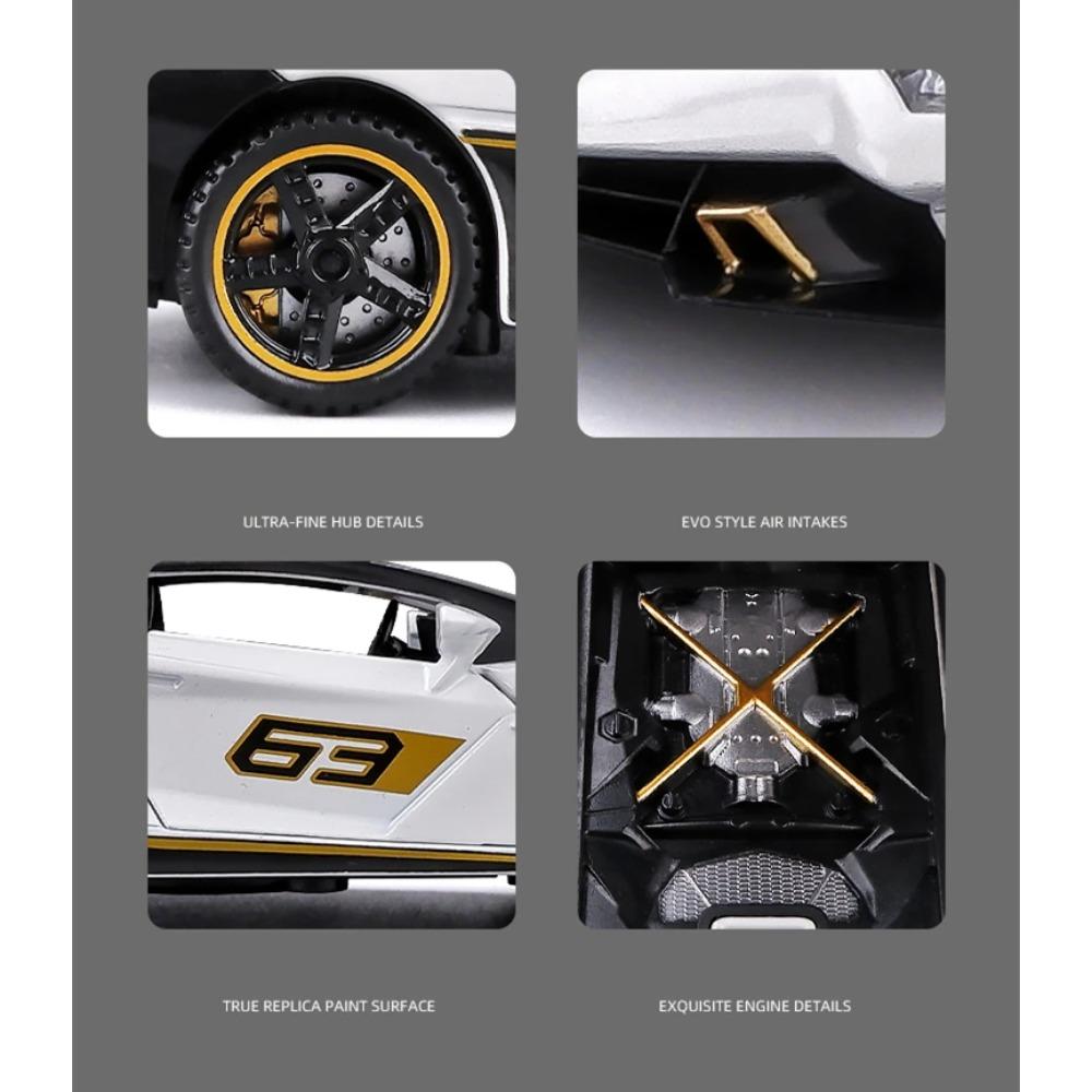 1/32 Lamborghini Aventador SC18 Alston Alloy Racing Car Model Diecasts Metal Toy Sports Car Model Simulation Sound Light Toy Gift