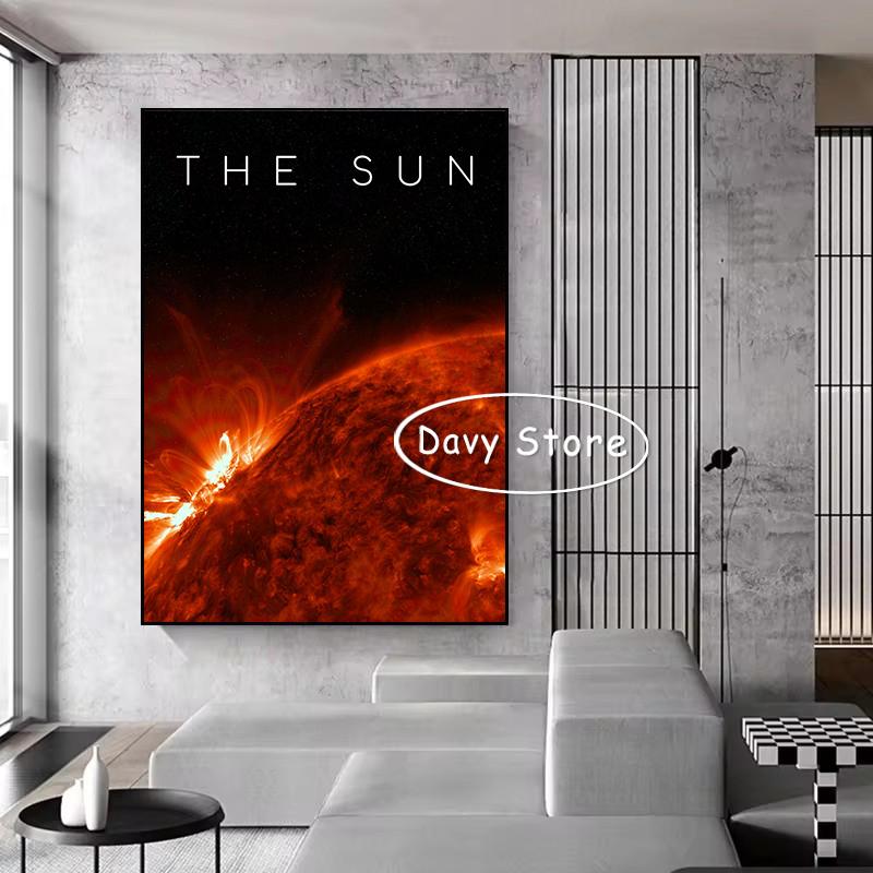 Earth Venus Moon Mars Saturn Uranus Planets Close Up Solar System Poster Canvas Paintings Wall Art Prints for Room Home Decor