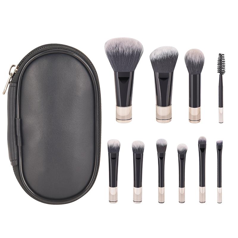 10/12Pcs Mini Makeup Brush Set Powder Eyeshadow Foundation Blush Blender Concealer Beauty Portable Makeup Tool Brush Travel Kit
