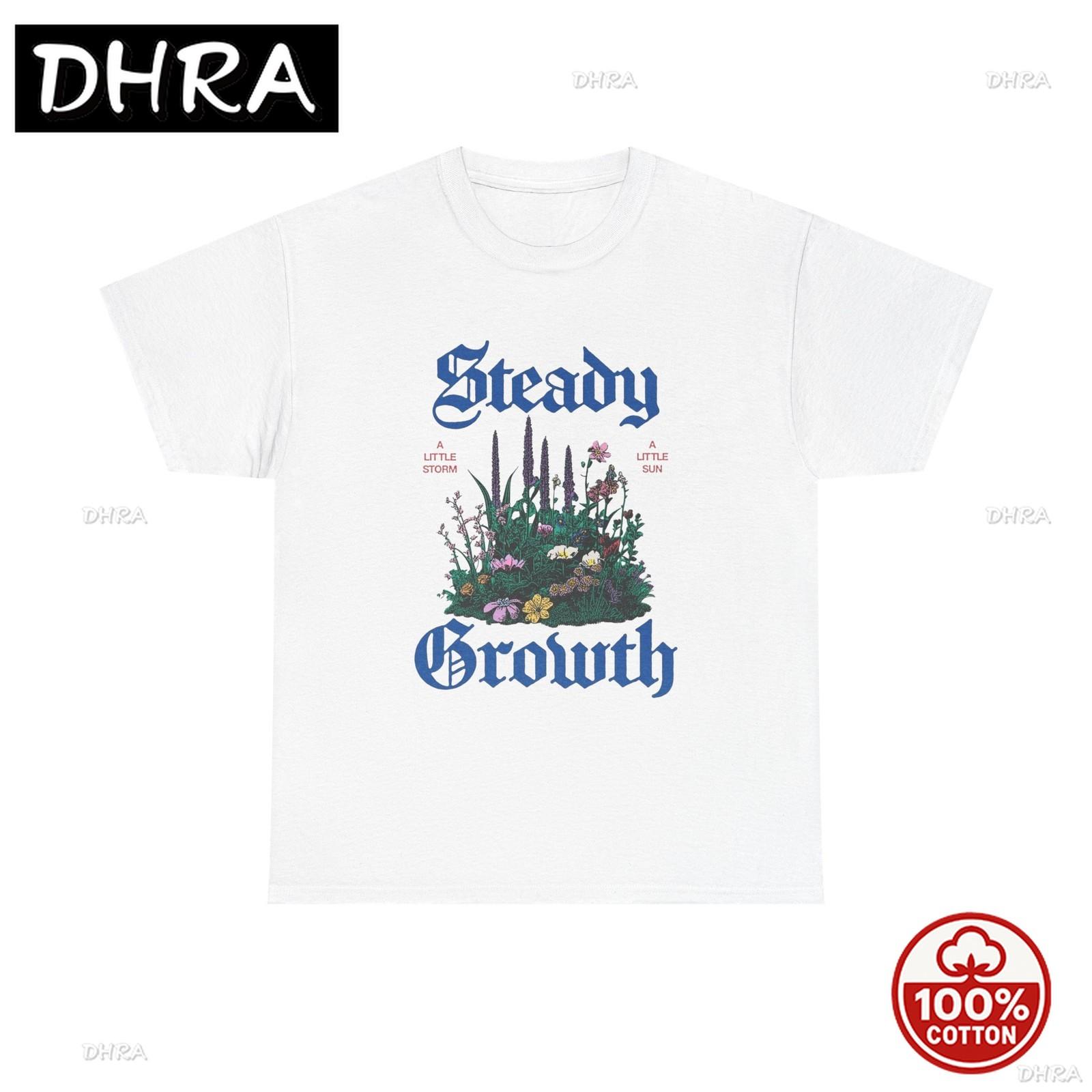 

Steady Growth Graphic T Shirt Unisex Heavy Cotton Tee Featuring Camisetas Mujer for Summer Cotton Hip Hop Printed Tee Casual Top S
