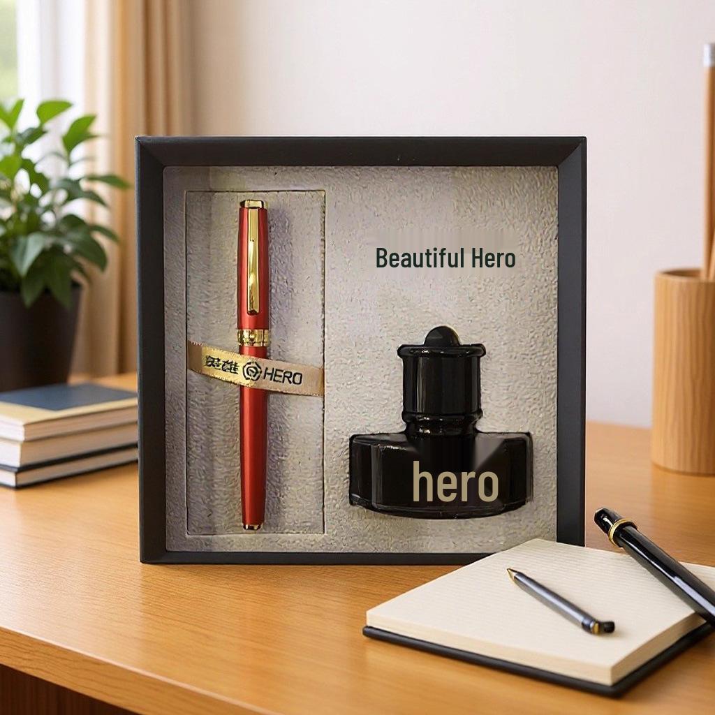 Высококлассный бизнес-подарочный набор Hero Pen с элегантными чернилами и гравировкой индивидуального логотипа 0.5mm