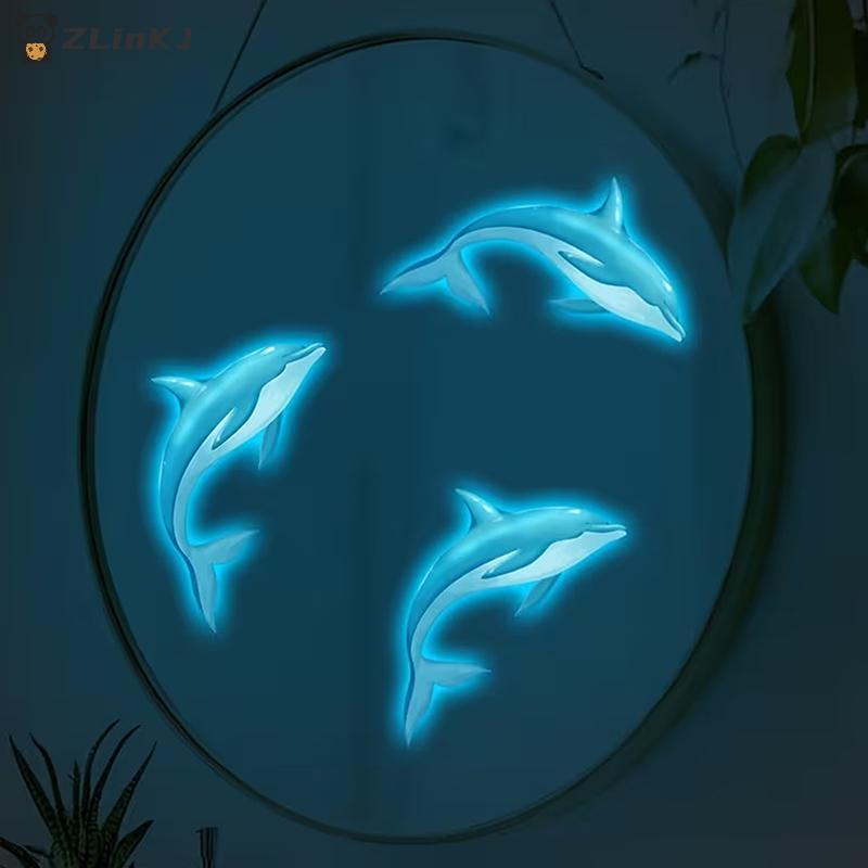 

Dolphin Wall Sticker Glow In The Dark Luminous Self Adhesive Removable Decal For Nursery And Kids Room A