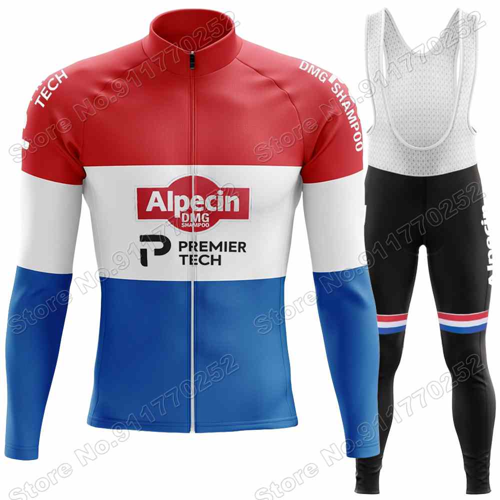 2026 Alpecin Deceuninck Set Maglia Ciclismo Francia Tour Abbigliamento Ciclismo Uomo Autunno Inverno Giacca Bici da Strada Salopette da Ciclismo