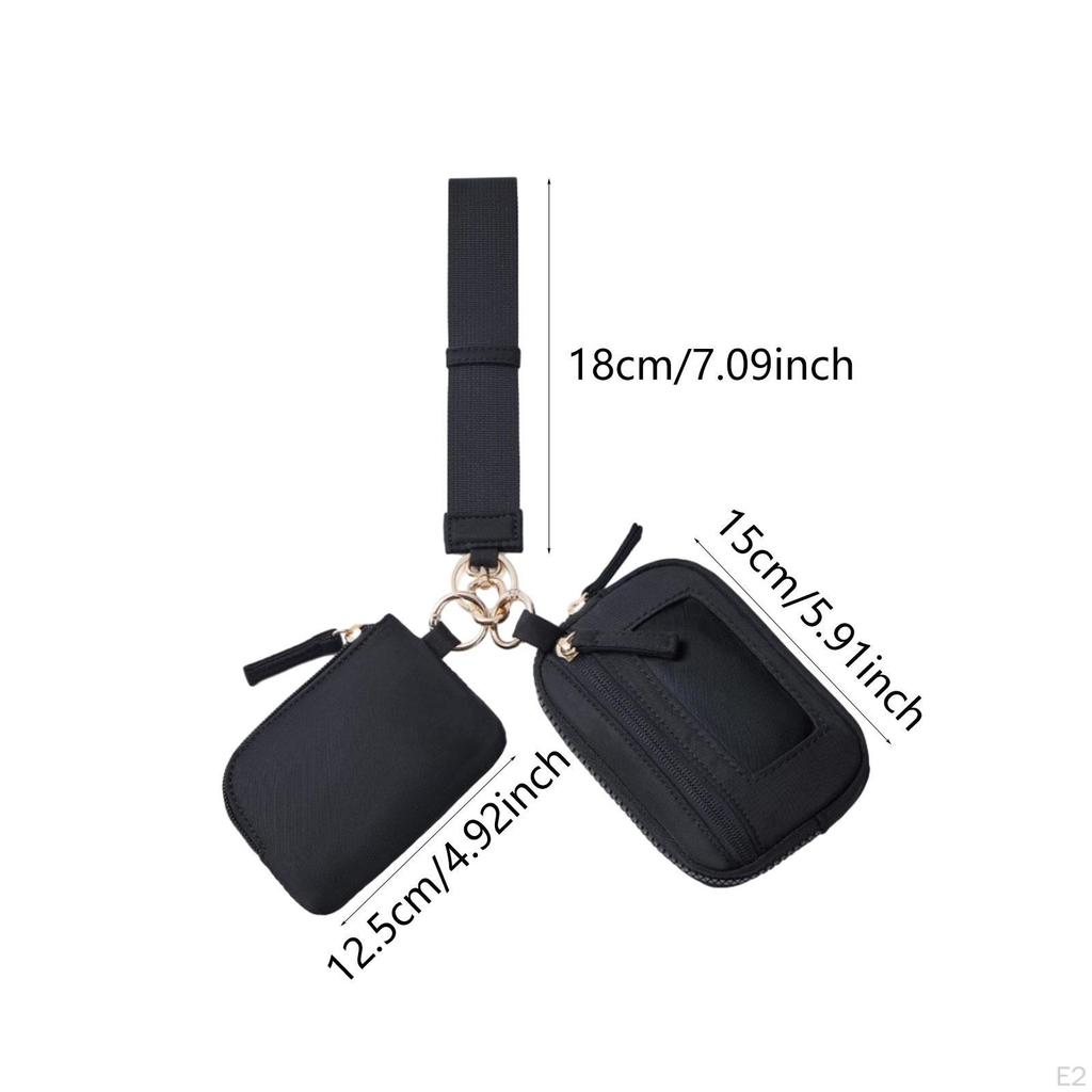 Nyckelring Armband Plånbok Dubbel Ficka Casual med Dragkedja Liten Nyckelring Kvinnor Män för