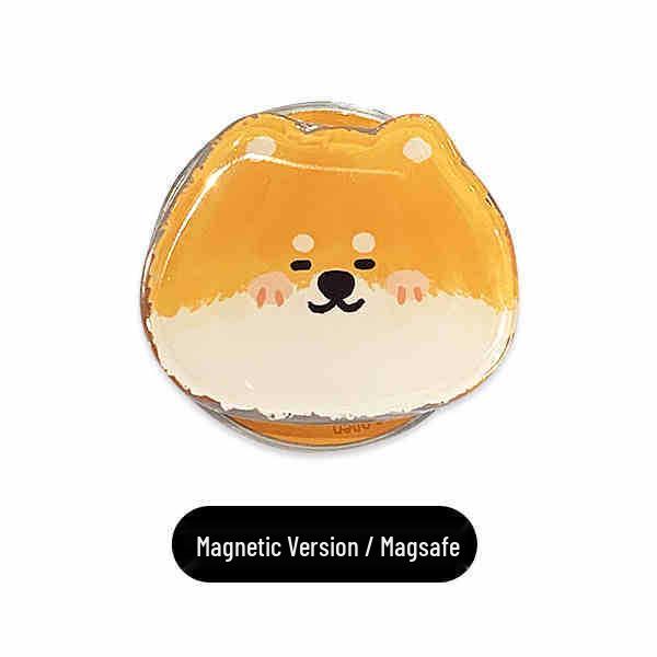 Cute Corgi Cartoon Retractable MagSafe Holder for Cats and Lazy People