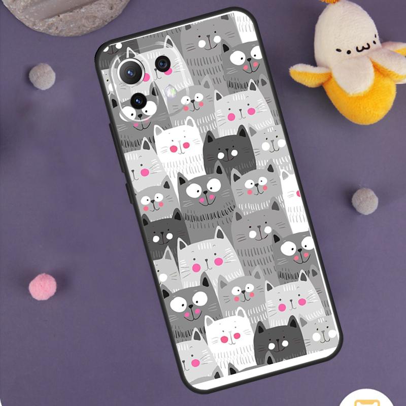 Cute Cartoon Cat Case For Xiaomi 15 14 Ultra 13T 14T 15T 17 Pro Max POCO F7 F5 F6 X5 X6 X7 Pro F8 Ultra Cover