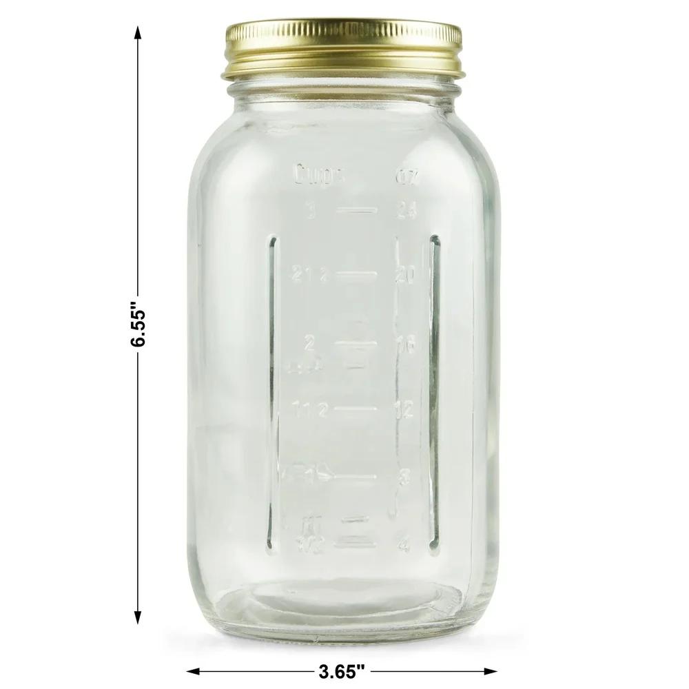 12 Pack 1 Quart Glass Canning Jars with Lids and Rings Airtight Regular Mouth Dishwasher Safe Food Storage Preserving