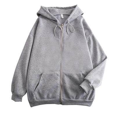 Chaqueta Casual de Otoño para Mujer de Color Sólido Suelta con Capucha
