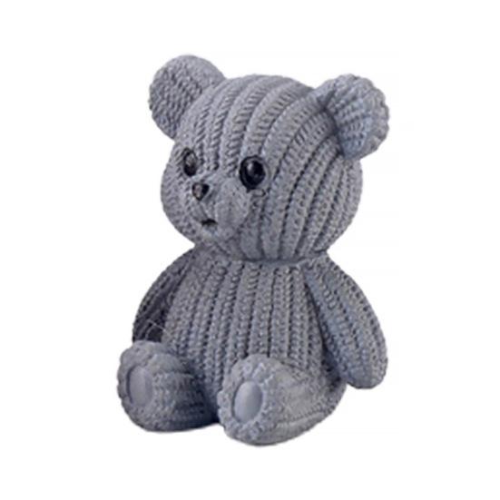 

Bear Figurine Animal Shaped Easy to Carry Adorable Lovely Sitting Miniature Bear for Phone сірий