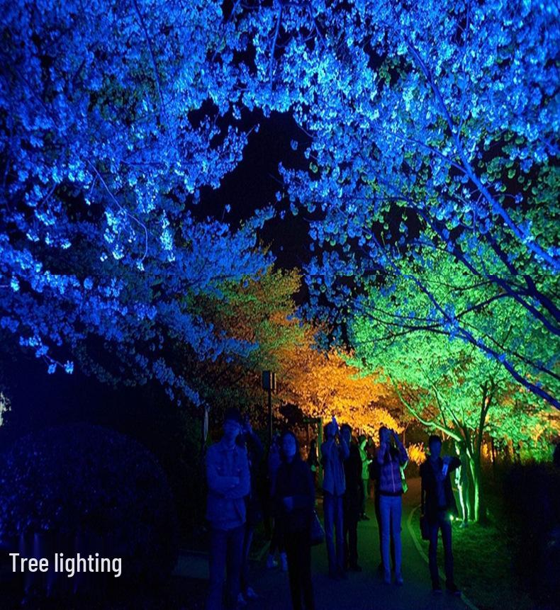 Seven-Color RGB LED Waterproof Floodlight for Landscape and Courtyard Lighting