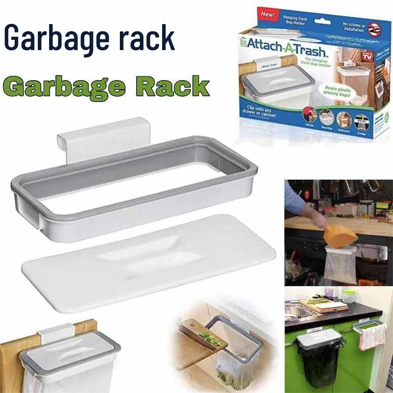Attach-A-Trash: Cabinet Door Hanging Kitchen Garbage Rack