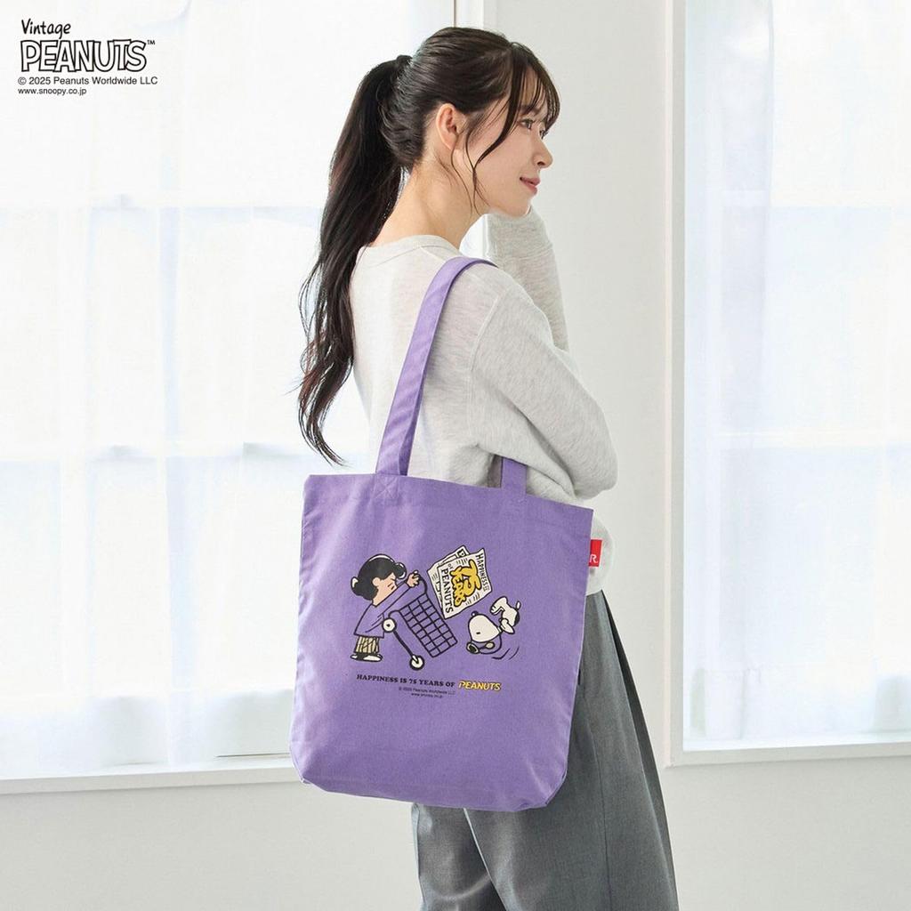 Snoopy Tote Bag for Women, Recycled Cotton, A4 Size, Portrait Style, Lightweight, IP.Tall.Peanuts-0T 8443
