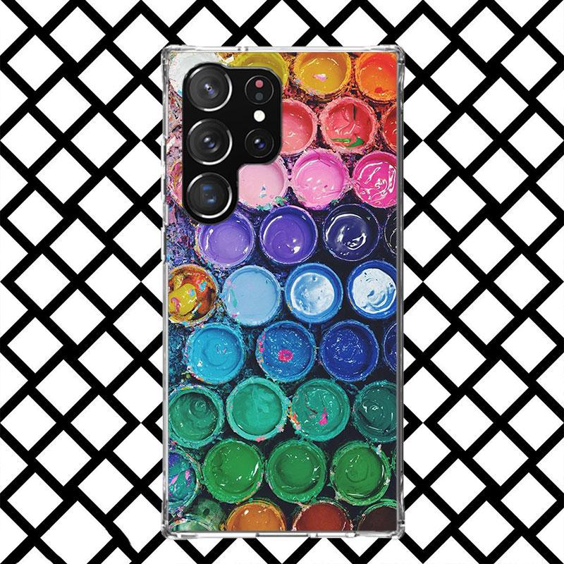 

Watercolors Set Paint Palette Painting Phone Case for Samsung Galaxy S26 S25 Edge S24 S23 Ultra S22 Plus S21 FE S20 + Soft Cover Samsung S23 Plus