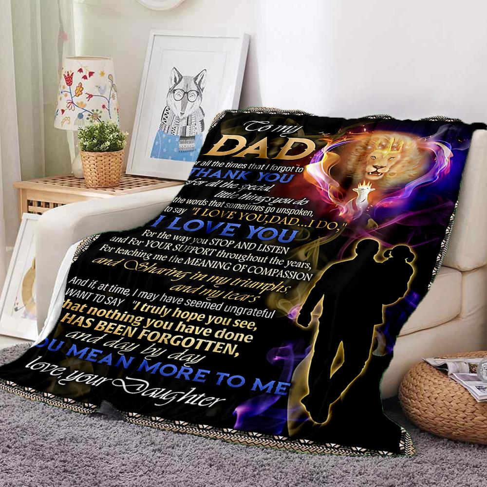 1PC Father's Day Gift Print Blanket, Soft Throw Blanket - Warm & Cozy for Couch, Bed, Office, and Travel Yy250912201