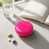 Round Rotating Plastic Pill Organizer Seven Compartment Portable Storage Case for Medication Supplement Travel Use