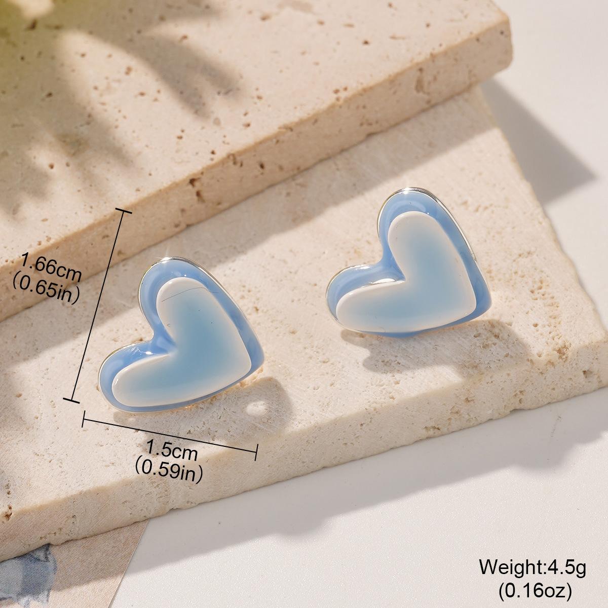 

Au Ruofeng healing system gradual change earrings geometric square shape new fresh wind niche design stud earrings