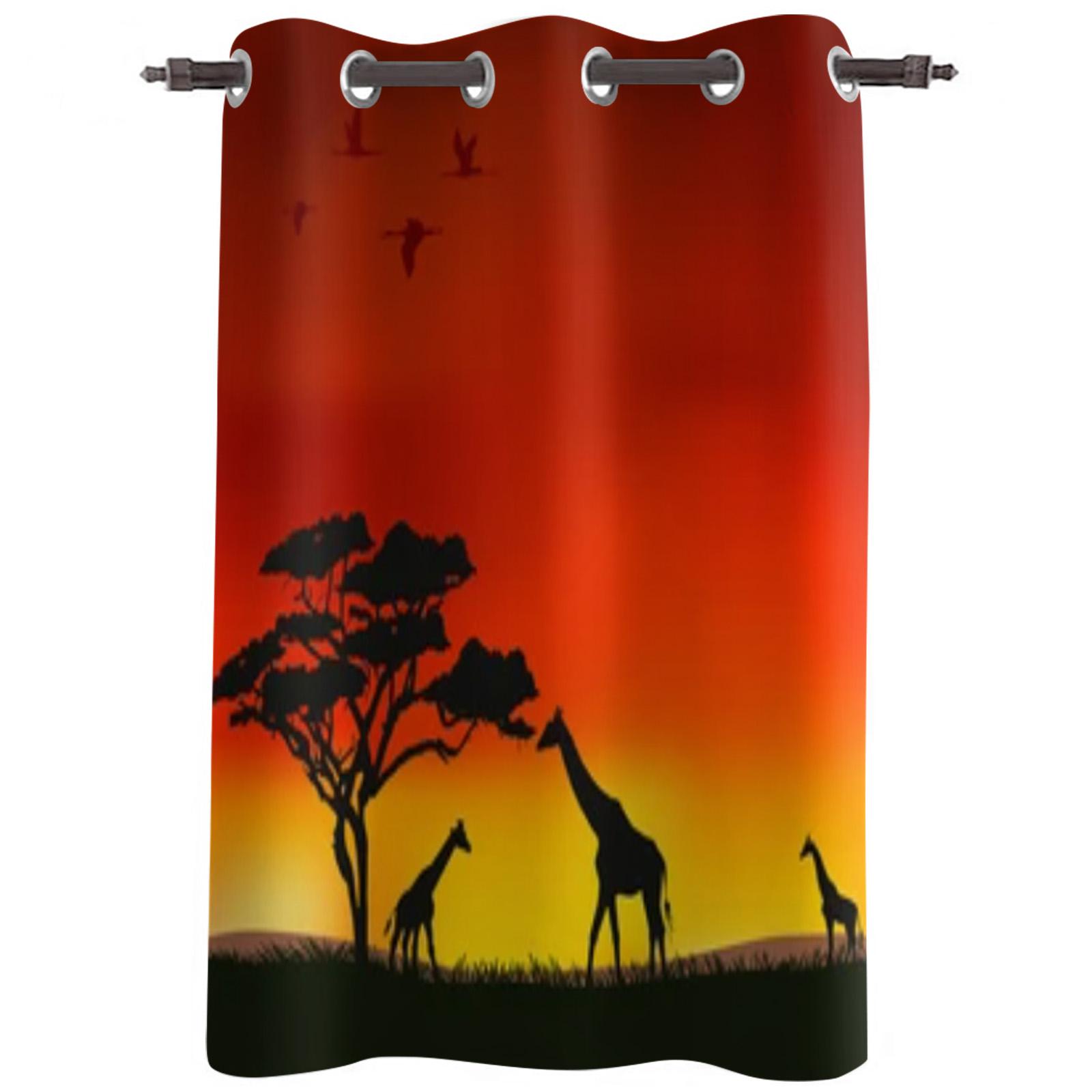 Африканские животные жирафы в саванне занавеска для гостиной спальня декор шторы — фото 2