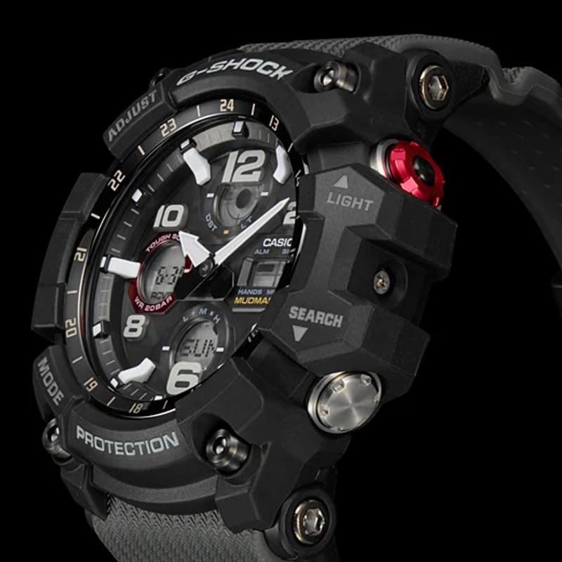 Casio G-SHOCK Serie Land Quadrante Grande Grande Re del Fango Resistente alla Sabbia e al Fango Struttura Antiurto Movimento Solare al Quarzo Cinturino in Resina Giapponese e GWG-100-1A8JF