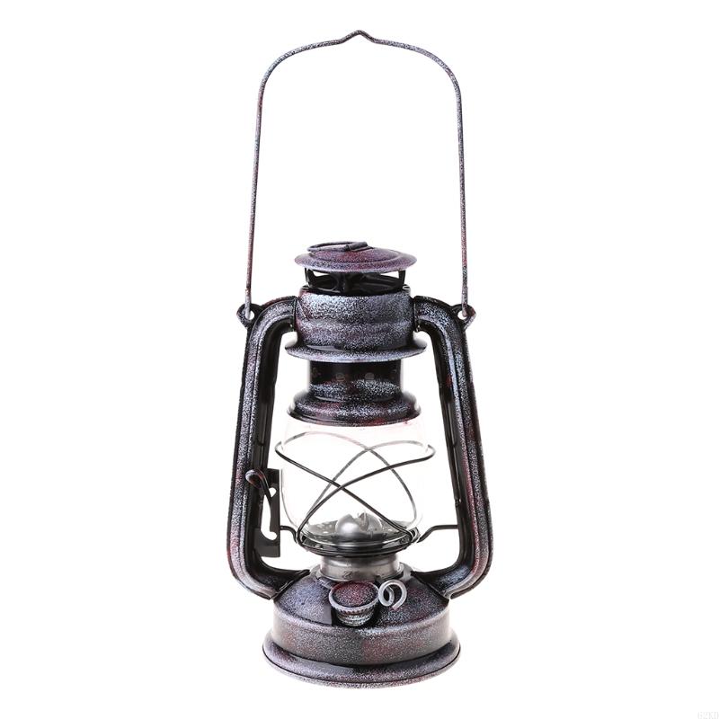 62KD Vintage Metal Oil Lamp Portable Lantern Kerosene Light Outdoor Camping Bar Home Decorations